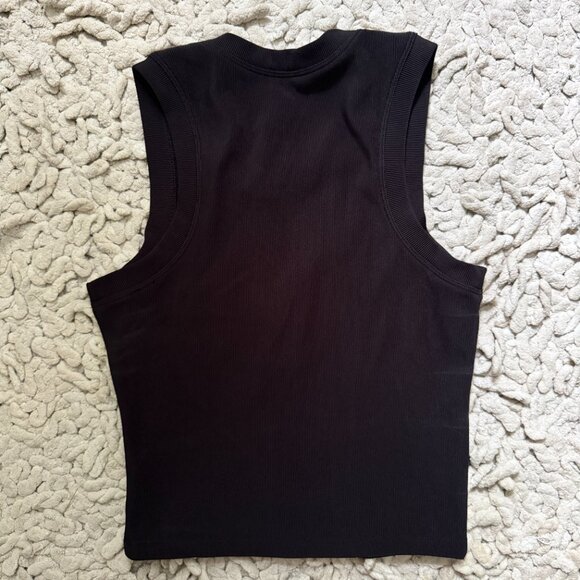 EUC Move Theory Black Ribbed High Neck Exercise Top Sz XS - Picture 3 of 4